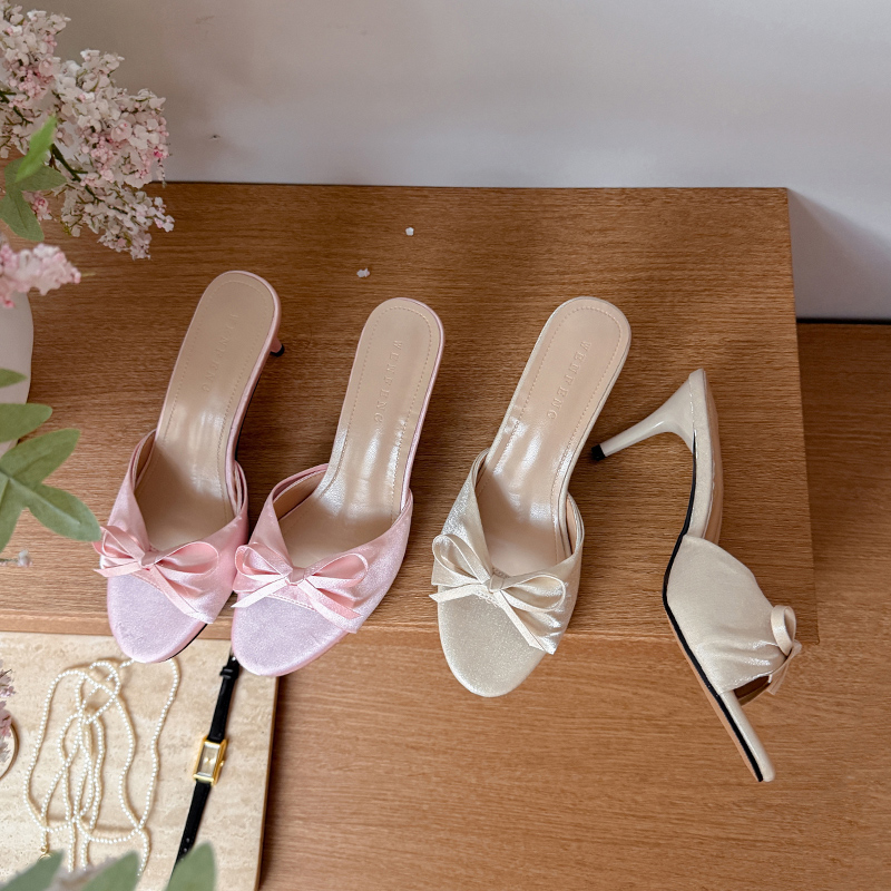 Slip Dress Satin - Sandal Wanita Elegan Hak Tinggi Tipis