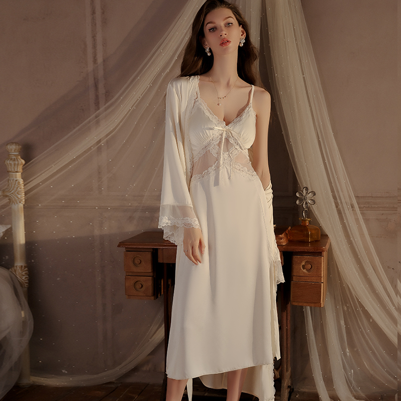Daster Wanita Gaya Romantis Pr - Robe Silk Women ulasan dan harga