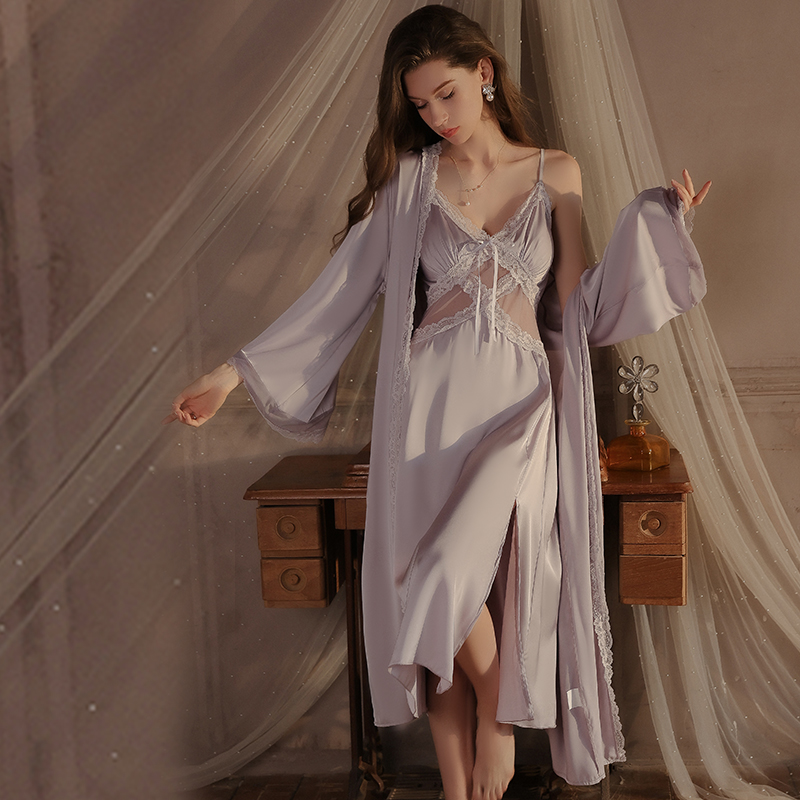 Daster Wanita Gaya Romantis Pr - Robe Silk Women ulasan dan harga